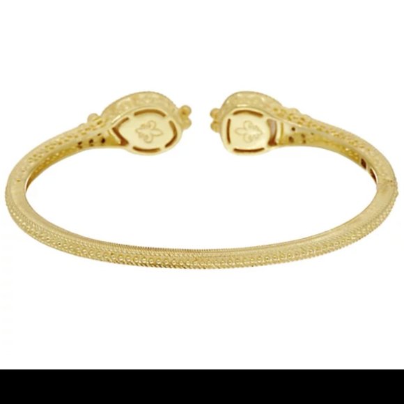 Judith Ripka  14K Clad Mother of Pearl & Diamonique Cuff Bracelet - Picture 5 of 6